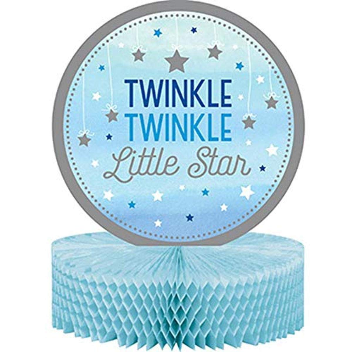 Blue Twinkle Little Star Baby Shower Honeycomb Centerpiece - 1 Pc
