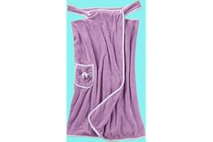 Microfiber Wearable Bath Towel Set - Unisex Quick Dry High Absorbent Shower Gym Towel (Purple)