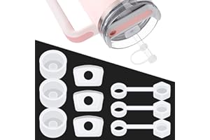 OYRLIZE 9Pcs Spill Proof Stopper Silicone for Stanley Cup 2.0 40oz/30oz Tumbler Leakproof Water Bottle Sealing Accessories with Round Top Leak Proof stopper Plug□ lid anti-leak Stopper &Straw Cap Cover