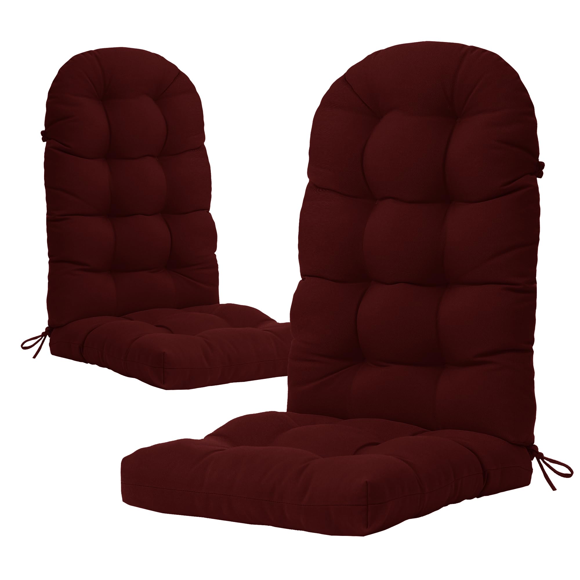 YEFU Adirondack Chair Cushion, Rocking Chair Cushions high Back, Thickened Patio Chair pad for Indoor and Outdoor,49x20x4.7 inch, Burgundy, 2-Pack Image