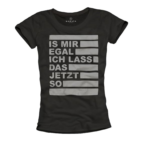 Lustige Damen TShirts mit Sprüchen EGAL schwarz Größe S M L Amazon.de