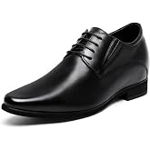 CHAMARIPA Elevator Shoes for Men Derby Oxford Dress Shoes Black | Invisible Height Increase Derby Oxford Shoes Built-in System 2.76 or 3.15 Inches Taller Formal Business Shoes US 7.5-12.5
