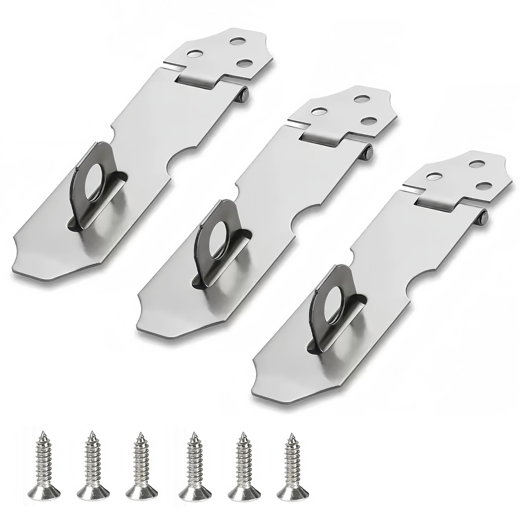 LEPEVNEY 3-Pack Stainless Steel Padlock Hasp 2.5 Inch Door Latch Padlock Catch for Doors, Windows, Cabinets, Pet Cages, Crates
