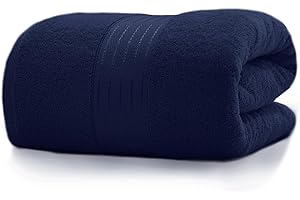 COZYART Navy Blue Oversized Bath Sheet for Bathroom 35x70 Cotton Body Shower Towel Soft Absorbent Durable 650GSM Extra Large Towels for Daily Use