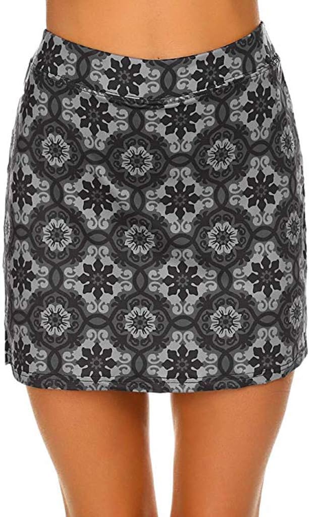 jieGREAT Women Swimwear 🌟 Women's Active Skorts Performance Skirt Running Tennis Golf Workout Sports (L, Black)