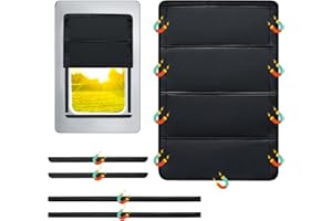 VEHARVIM RV Door Window Shade Cover - Magnetic RV Blackout Window Cover with UV Protection and Privacy Features (25 * 16 in) Foldable Magnet Design, Waterproof Fabric, and Reflective Silver Coating