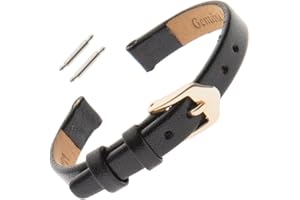 Gilden 6-14mm Flat Polished Leather Ladies Watch Band F66