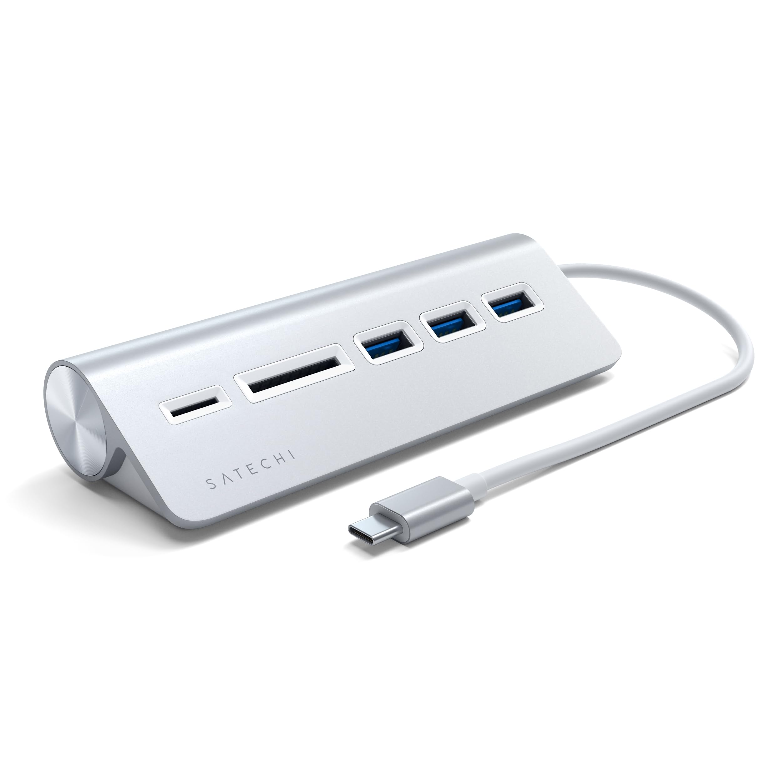 SATECHI USB-C Combo Hub for Desktop – 3x USB-A 3.0 Data Ports, Micro/SD Card Readers - for MacBook Air & Pro M5 M4 M3, Mac mini, iMac, Surface, Windows & More - Silver