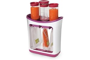 Infantino Squeeze Station, Baby Food Maker & Pouch Filler, Fill 3 Reusable Pouches at Once, Easy to Use, Dishwasher Safe, Hom