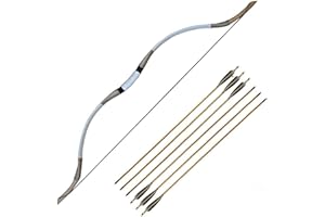 Toparchery Traditional Archery 51" Longbow Hunting Cow Leather Recurve Horsebow Mongolian Bow 20-70LBS