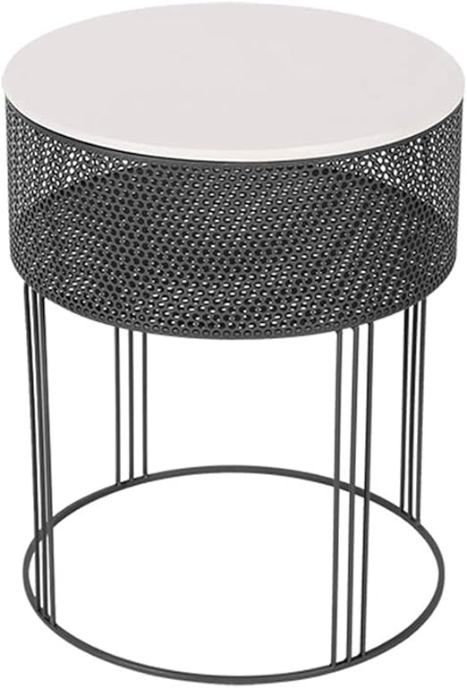 Wrought Iron Coffee Table Round Side Table Rust Proof Metal Table