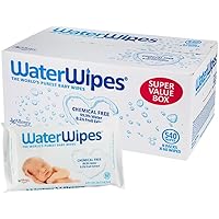 WaterWipes Unscented Baby Wipes, Sensitive and Newborn Skin, 9 Packs (540 Wipes)