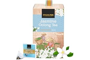 GENERIC SINGHA PARK Jasmine Oolong Tea – Sustainably Grown in Thailand – 20 Full Leaf Pyramid Sachet, Mellow and Fragrant notes
