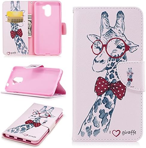 Huawei Y7 Case, Huawei Y7 Prime Case, Art Color Painting Design PU Leather Magnetic Closure Flip Folio Wallet Cover Case for Huawei Y7/Y7 Prime/Enjoy 7 with Card Slot Kickstand ( Color : J )