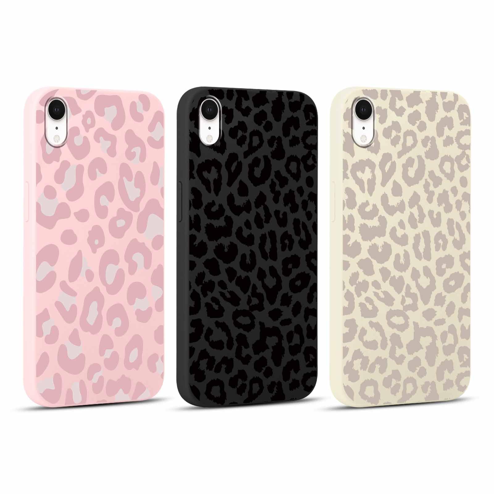 RUMDEY 3 Pack Cute Cheetah Print for iPhone XR 6.1" Phone Case, Leopard Aesthetic Design Cases Soft Silicone Slim TPU Shockproof Protective Fundas for Women Girls