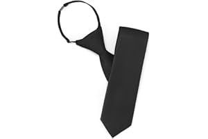 Puistr Boys Tie Pre-tied Adjustable Kids Solid Color Necktie for Age 8-12 Years Wedding School Graduation with Gift Box