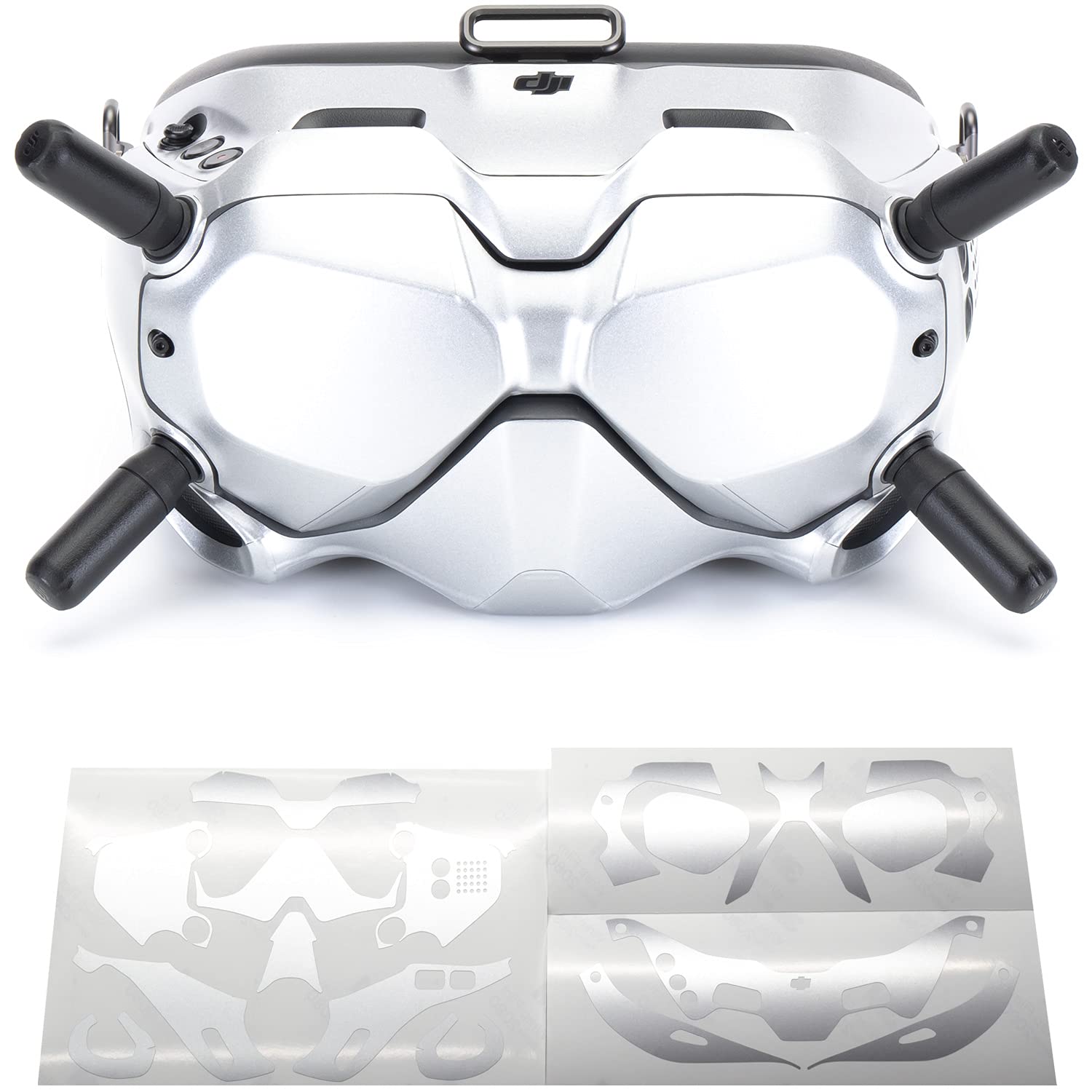WRAPGRADE Skin Compatible with DJI FPV | Goggles V2 (AIRFORCE SILVER)