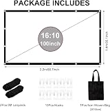 Funvalley Surperfect 100" HD Projector Screen, Portable Double-Sided view 2