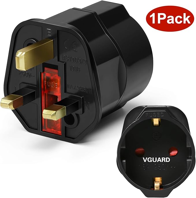 VGUARD European to UK Adapter, 1pack Plug Adaptor EU to Amazon.co.uk