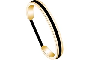 Zuo Bao Handstamped Inspirational Message Hair Tie Bracelet Stainless Steel Grooved Cuff Bangle for Women Girls