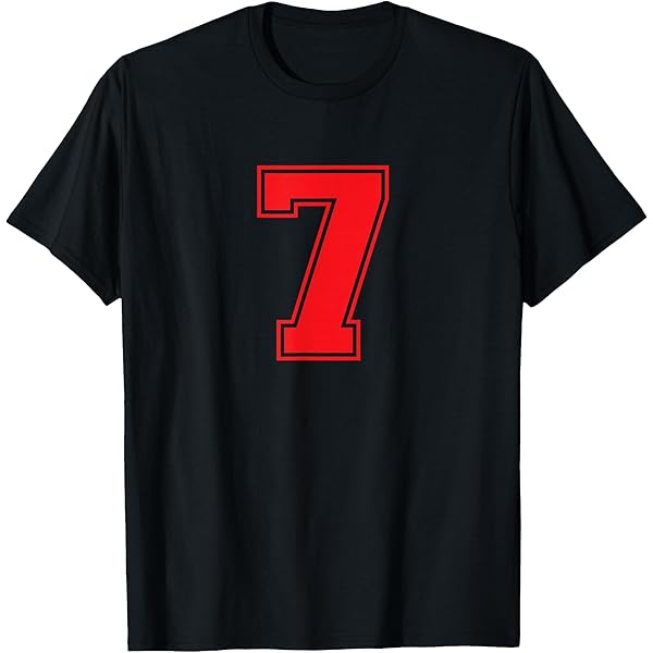 Amazon.com: Number #7 Sport Red Varsity Number T-Shirt : Clothing