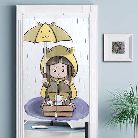 Amazon のれん 間仕切り 暖簾 目隠し 障子 猫 傘 雨 おしゃれ ロング 遮光 防炎 断熱 温泉 四季兼用 のれん 玄関 キッチン リビング 飲食店 出入り口 突っ張り棒付き 143ｘ86cm のれん オンライン通販