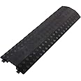 Anbotek - Medium 1 Piece - Floor Cord Cover Cord Protector Drop Over Drop Trak Cable Ramp for Office Warehouse - Black