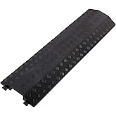 Anbotek - Medium 1 Piece - Floor Cord Cover Cord Protector Drop Over Drop Trak Cable Ramp for Office Warehouse - Black