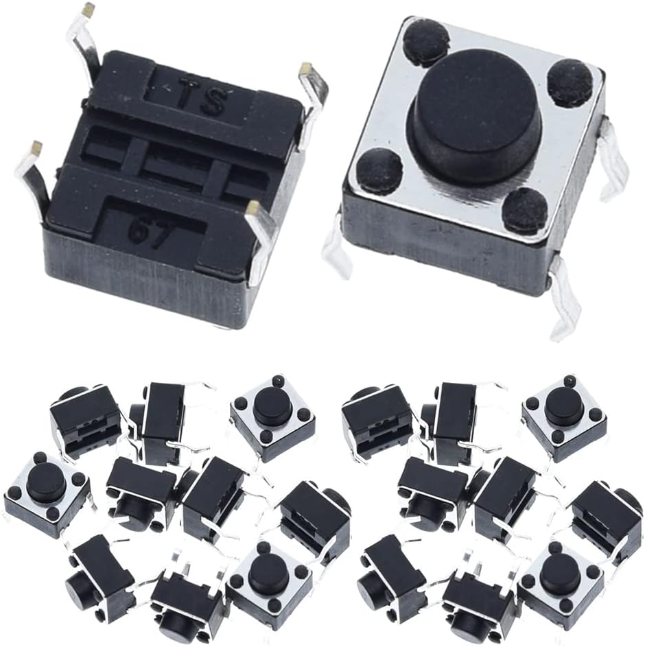 Youmile 100 Pack 6x6x5mm Miniature Tactile Push Button Switch SPST Momentary PCB