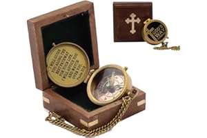 ROORKEE INSTRUMENTS (INDIA) God’s Way Compass, Psalm 32:8, Solid Brass Directional Engraved Compass, Baptism Gifts for Boys Girls, First Communion, Christian Gifts for Men, First Confirmation Gifts for Boys Catholic Gifts