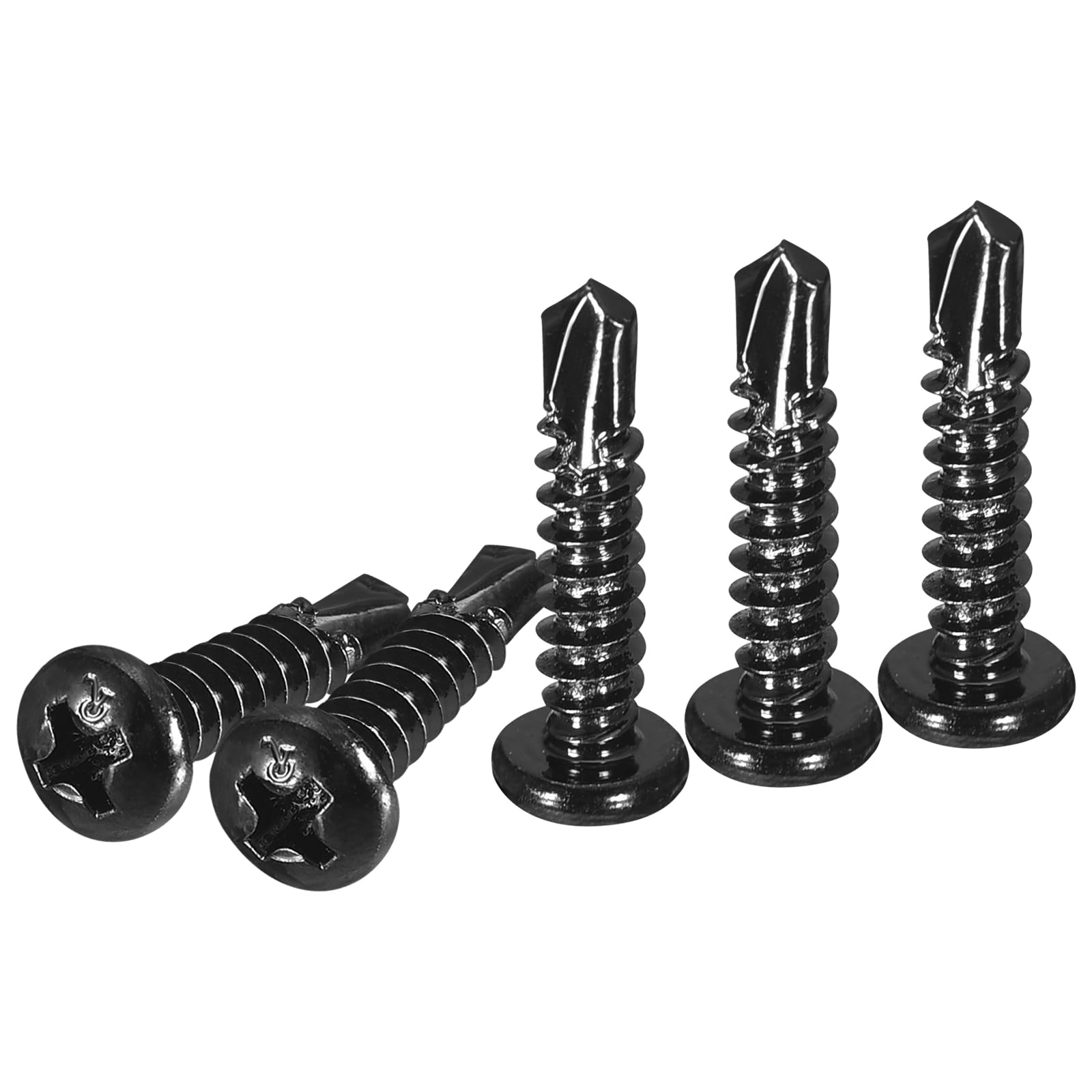 DTGN #8x3/4" Pan Head Self Drilling Screws - 100Pack - Black Oxide 410 Stainless Steel Phillips Drive Self Tapping Sheet Metal Screws