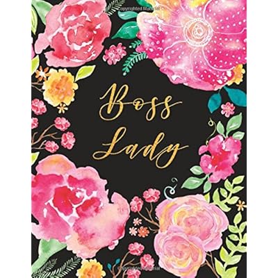 Boss Lady (Journal, Diary, Notebook): Pink Black Floral Watercolor Journal, Large 8.5 x 11 Softcover (Boss Lady Gifts)