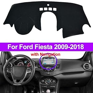 Oneuda Flannel Dashmat Dashboard Cover Dash Pad Car Mat Carpet Sun Shade for Ford Fiesta 2018 2017 2016 2015 2014 2013 2012 2011-2009 with NAV Anti-Slip Dash Board Cover