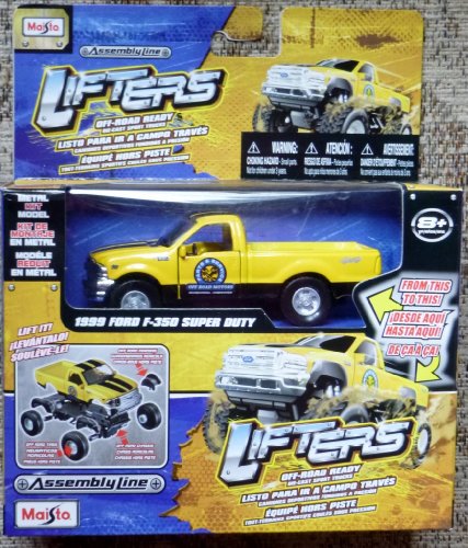 Assembly Line Lifters Yellow 1999 Ford F-350 Super Duty Metal Kit Model