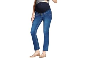 Hybrid & Company Super Comfy Stretch Women's Maternity Bootcut Jeans with Real Pockets
