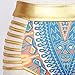 Huiyuzhi Womens African Dashiki Metallic 2 Piece Cut Out Bikini Swimsuit (M, Blue-Gold)