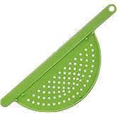 Handheld 13" Pot Strainer &ndash; Food Strainer for Pasta, Vegetables &amp; More &ndash; BPA-Free Plastic with Anti-Slip Pegs &ndash; Fits Most Pots and Pans (1)