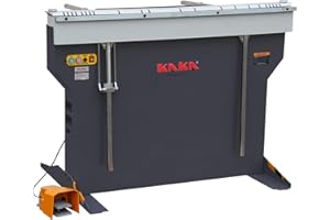 KAKA INDUSTRIAL Sheet Metal Brake, 48-Inch Magnetic Box and Pan Brake, 6-Ton 16-Gauge Capacity Electro Metal Break, 220V Single Phase with Foot Pedal Control Siding Brake, Includes Clamp Bars EB-4816B