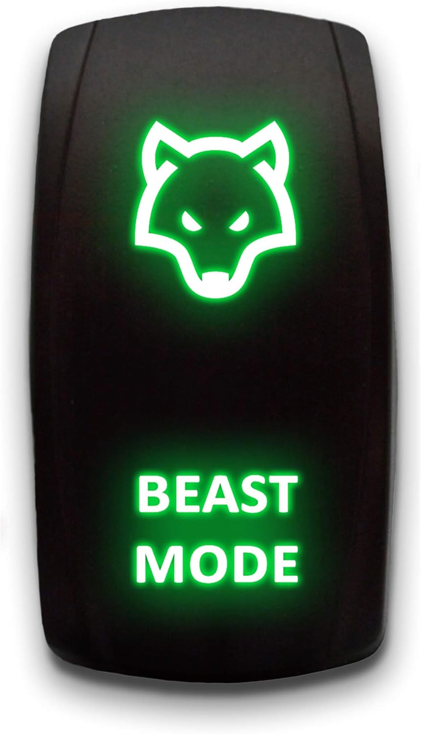 CUSTOM ROCKER SWITCH - DESIGN YOUR OWN - STARK 5-PIN Laser Etched LED Rocker Switch Dual Light - 20A 12V ON/OFF (Green)