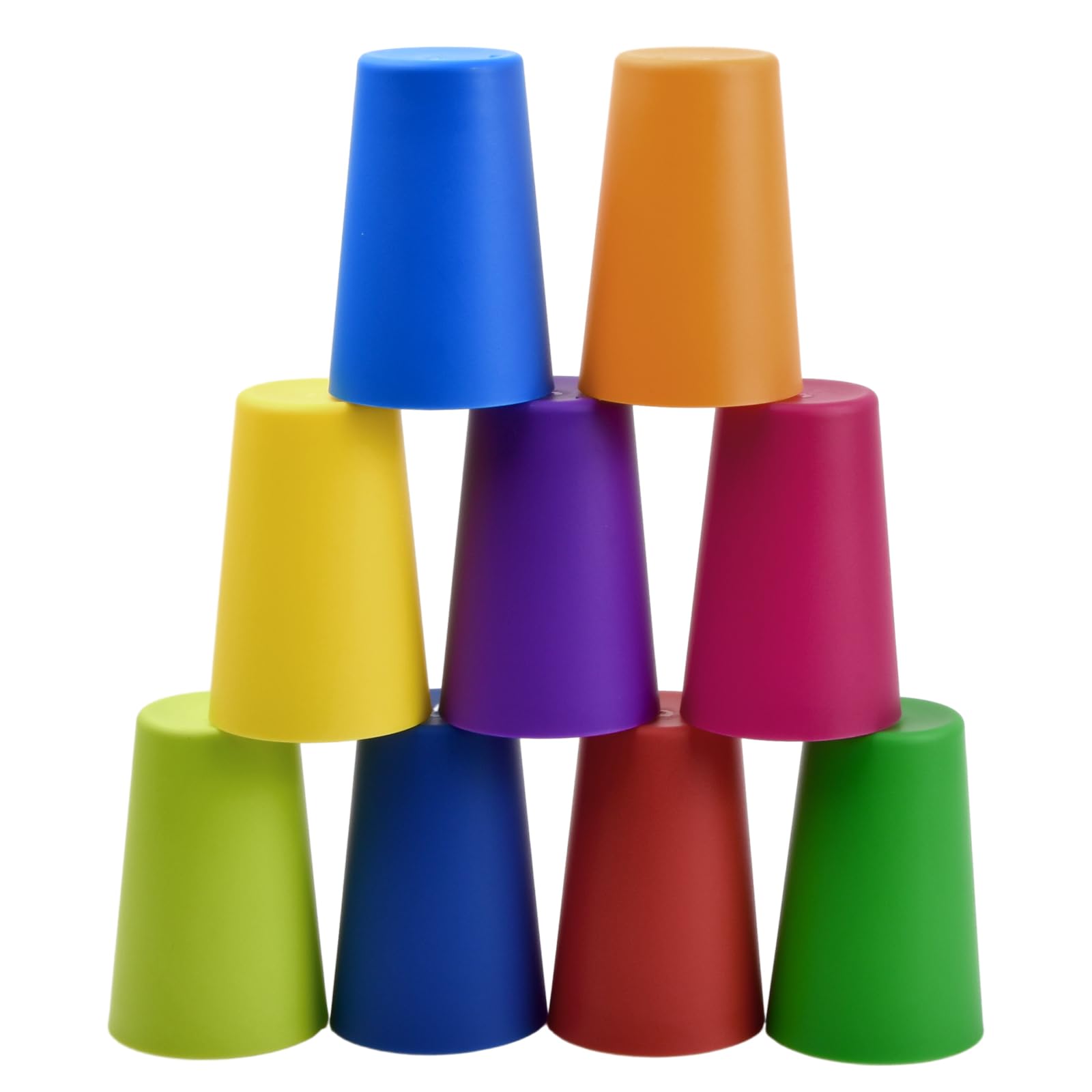 9 Pcs Reusable Plastic Cups - Colorful Water Tumblers for Kids and Adults - 160ml Durable Party Cups for Kitchen, Indoor Outdoor Parties, Picnics, Travels (9 Bright Colors)