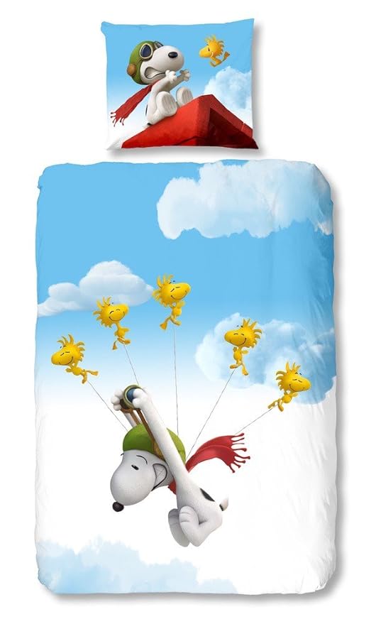 Good Morning! Bettwäsche Snoopy Blau/Weiß 80 Bettwäsche 135 x 200 cm + 80 x 80 cm
