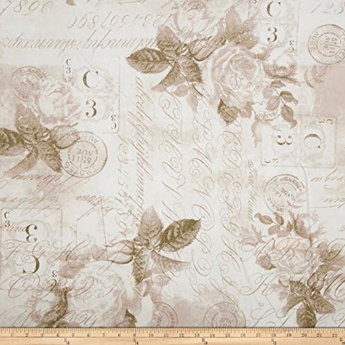 Tim Holtz Eclectic Elements 108'' Quilt Backing Rose Parcel Taupe Fabric By The Yard