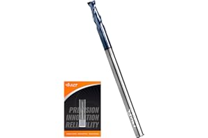 A ACT ACCU-CUT ACCUCUT I2KES 2 Flute 1/8” Carbide Square End Mill - Milling Bit for Aluminum, Steel, Copper, Plastic & Alloys - 35 Degree Helix, AlTiN Coating CNC Router Bit
