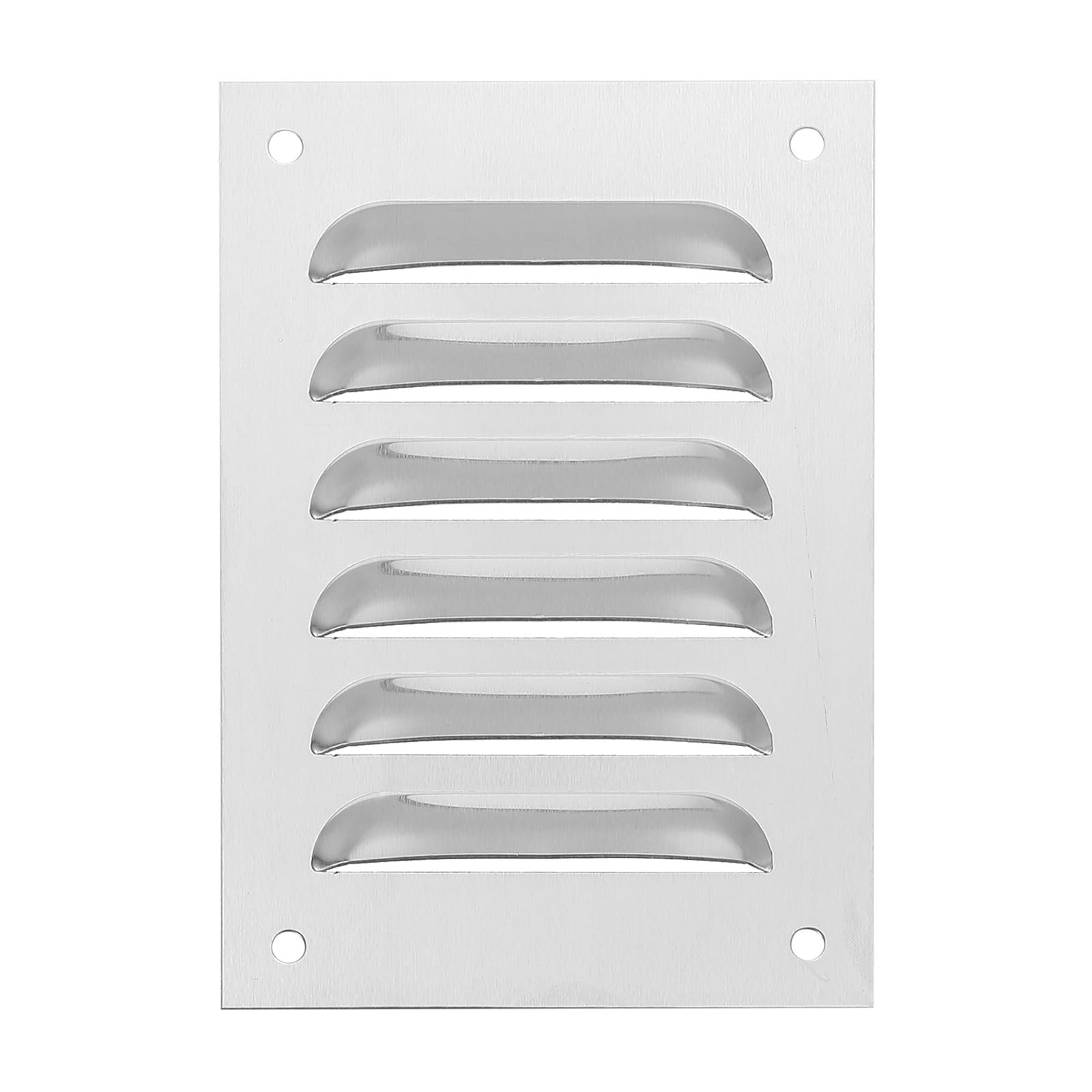PATIKIL 4 x 6 Inch Aluminum Vent Cover, Screen Air Grille Ventilation Cover HVAC Louvered Grill for Home Kitchen Fireplace Bathroom Wall Ceiling, Silver Tone Color
