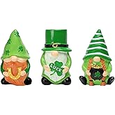NEWLIGHTURE 3Pcs St. Patrick's Day Gnome Tiered Tray Decor, Lucky Gift Resin Gnome Decorations, Home Ornaments for Table, Shelf