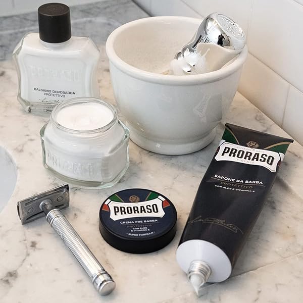 PRORASO AFTER SHAVE BALM, PROTECTIVE AND MOISTURIZING WITH ALOE VERA AND VITAMIN E FOR DRY SKIN, 3.4 FL OZ (PACK OF 1)(PACKAGING MAY VARY)