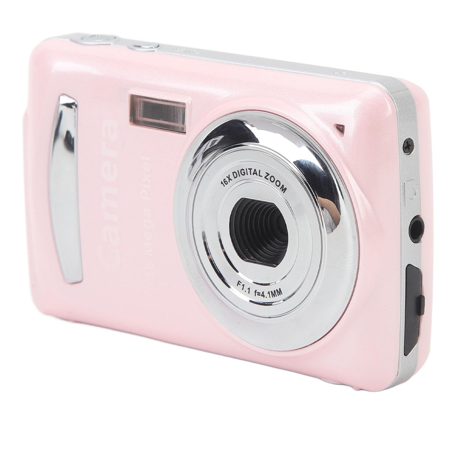 Digital Camera, 1080P Full HD 16X Zoom 64MP Digital Point and Shoot Camera, 2.4 Inch IPS Screen Auto Focus Vlogging Camera for Kids Teens Adult Beginner (Pink)
