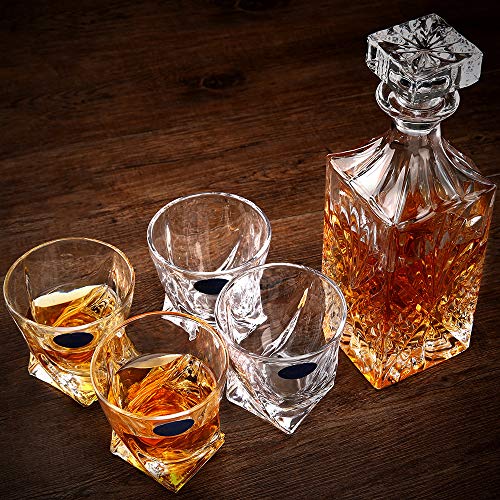 Lighten Life Whiskey Decanter-Sophisticated 25oz/750ml Diamond Decanter with Ornate Stopper-For Whiskey/Bourbon/Scotch/Vodka/Wine & Liquor