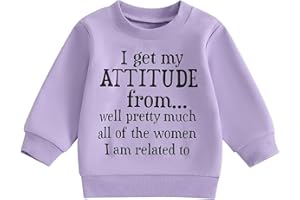 Douhoow Toddler Girl Sweatshirt I Get My ATTITUDE Pullover Sweatshirt Baby Girl Tops Cute Fall Winter Clothes