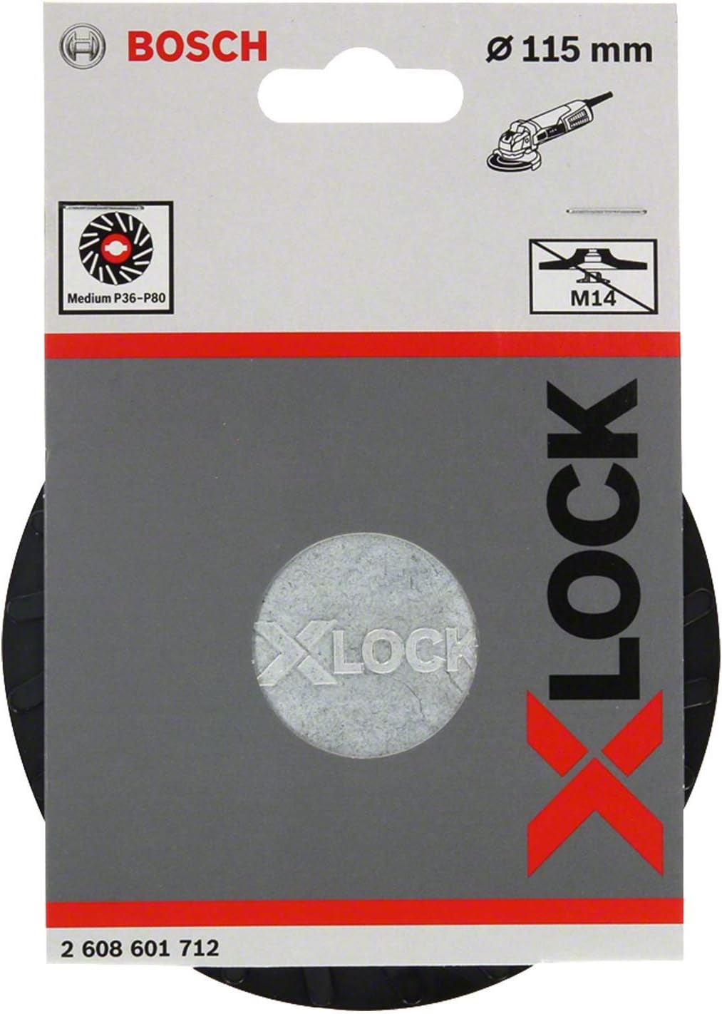 Bosch 1x PRO Backing Pad for Small Angle Grinders X-Lock, Medium (diameter 115 mm, Professional Accessory Small Angle Grinder)